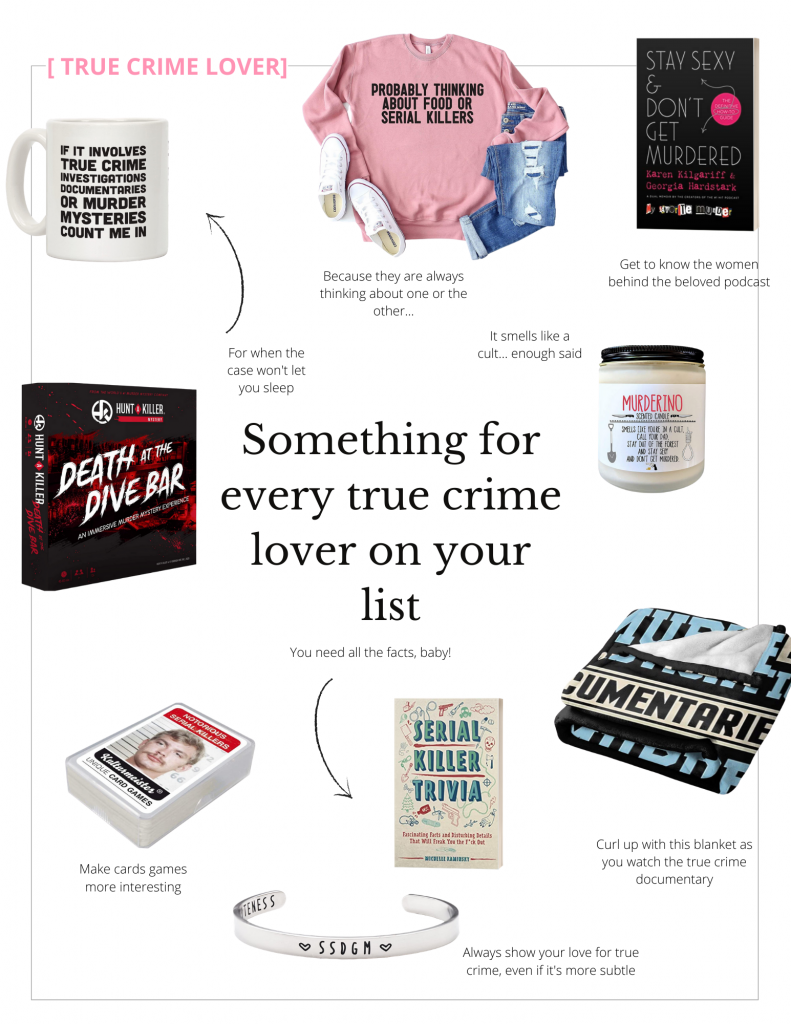 The True Crime Gift Guide for all the murderinos in your life! These gifts are sure please everyone of your morbid friends.